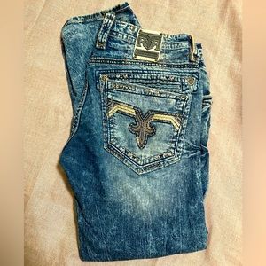 Men’s Rock Revival Wales Slim Straight Jeans SZ 38 - great used condition